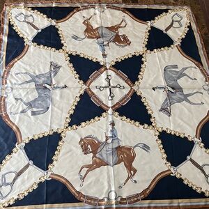 Equestrian silk scarf